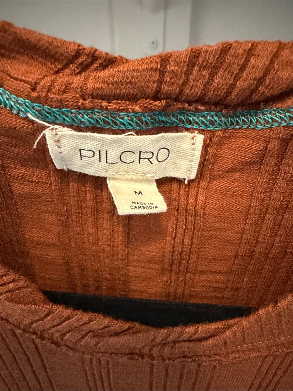 Pilcro Rust Textured Ribbed Tank Top - Picture 2 of 3